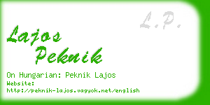 lajos peknik business card
